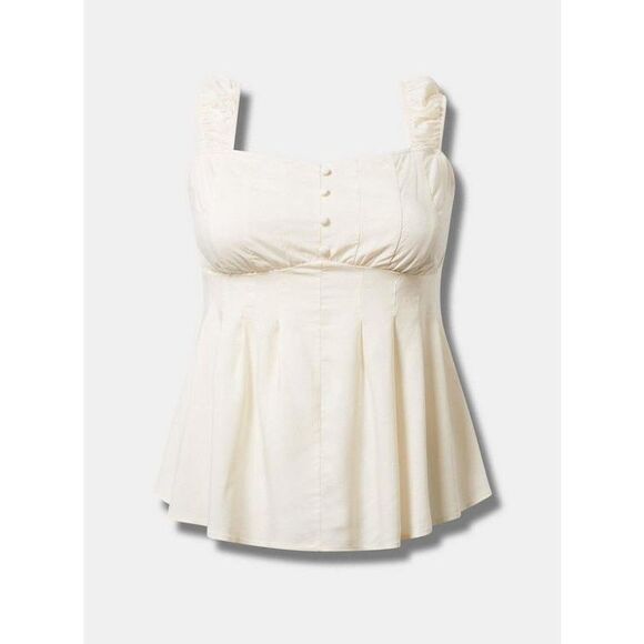 Torrid Peplum Challis Corset Top Babydoll Tank Sz 3 - Picture 1 of 10
